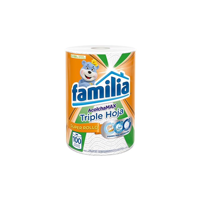 Toalla Familia AcolchaMax Triple Hoja Megarrollo Absorbente 100 Hojas